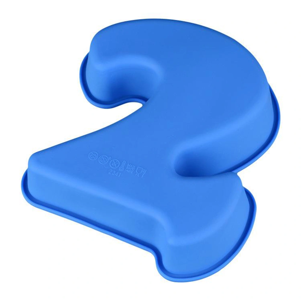 Silicone Number Cake Mold Pan Baking Tin Birthday Anniversary Number 2 Cake Mold (Random Color)