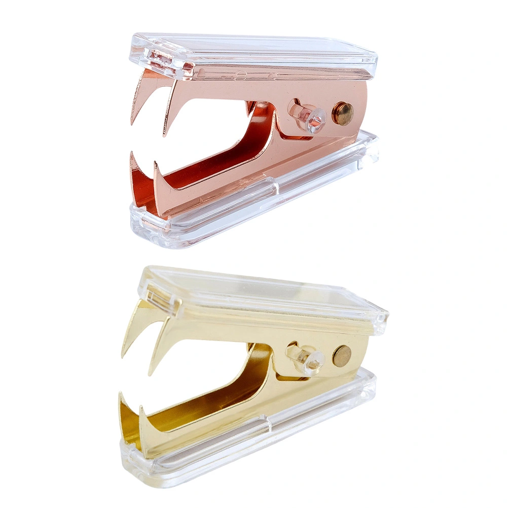 2pcs Transparent Staplers Book Binding Tools Stapling Tools Office Supplies (Random Color)