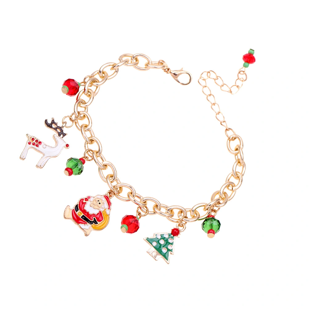 Alloy Bracelet Party Gift Charm Christmas Bell Crutch Hat Pattern Bracelet Girl Decoration