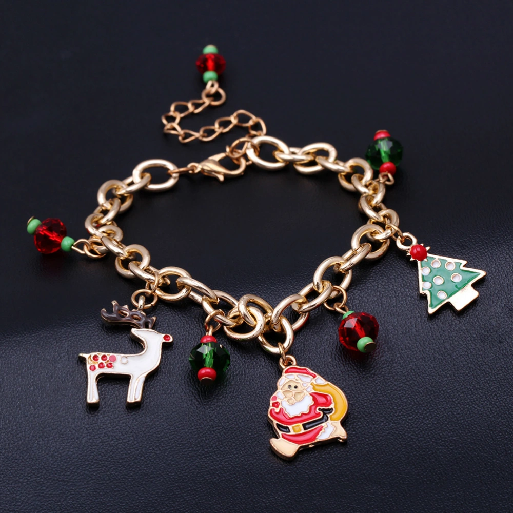 Alloy Bracelet Party Gift Charm Christmas Bell Crutch Hat Pattern Bracelet Girl Decoration