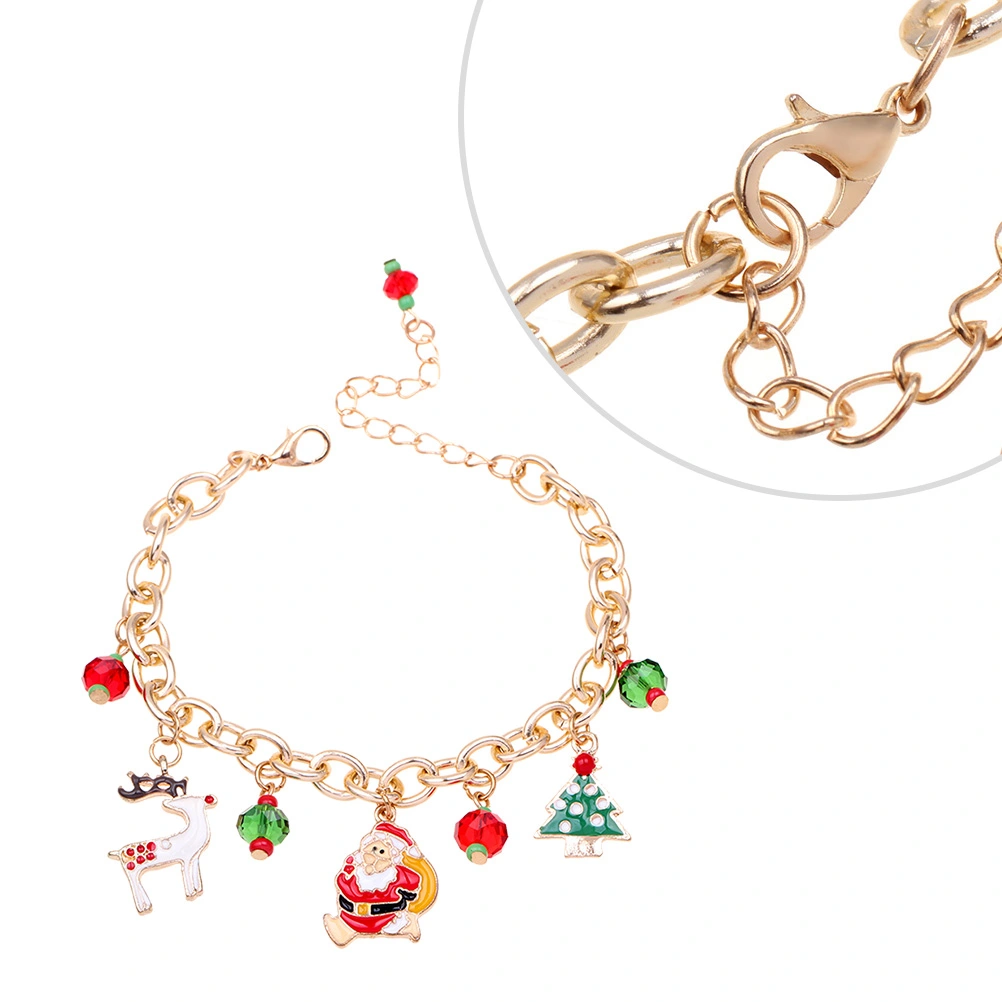 Alloy Bracelet Party Gift Charm Christmas Bell Crutch Hat Pattern Bracelet Girl Decoration
