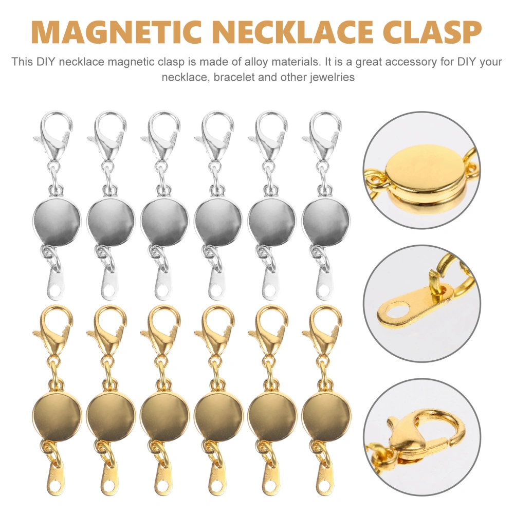 12pcs Necklace Clasps Closures Magnetic Jewelry Clasps Bracelet Extender For Jewelry Making