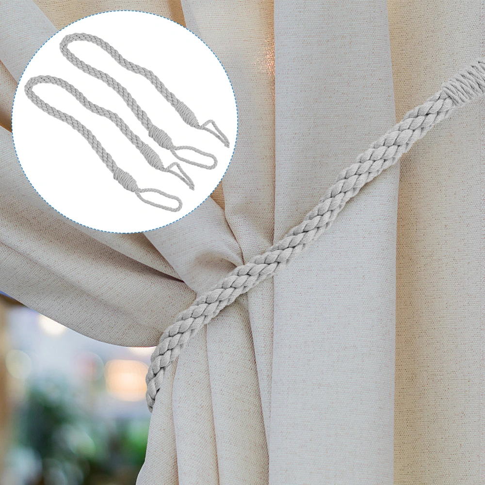 2pcs Durable Simple Hand-woven Curtain Tie Rope Practical Curtain Strap