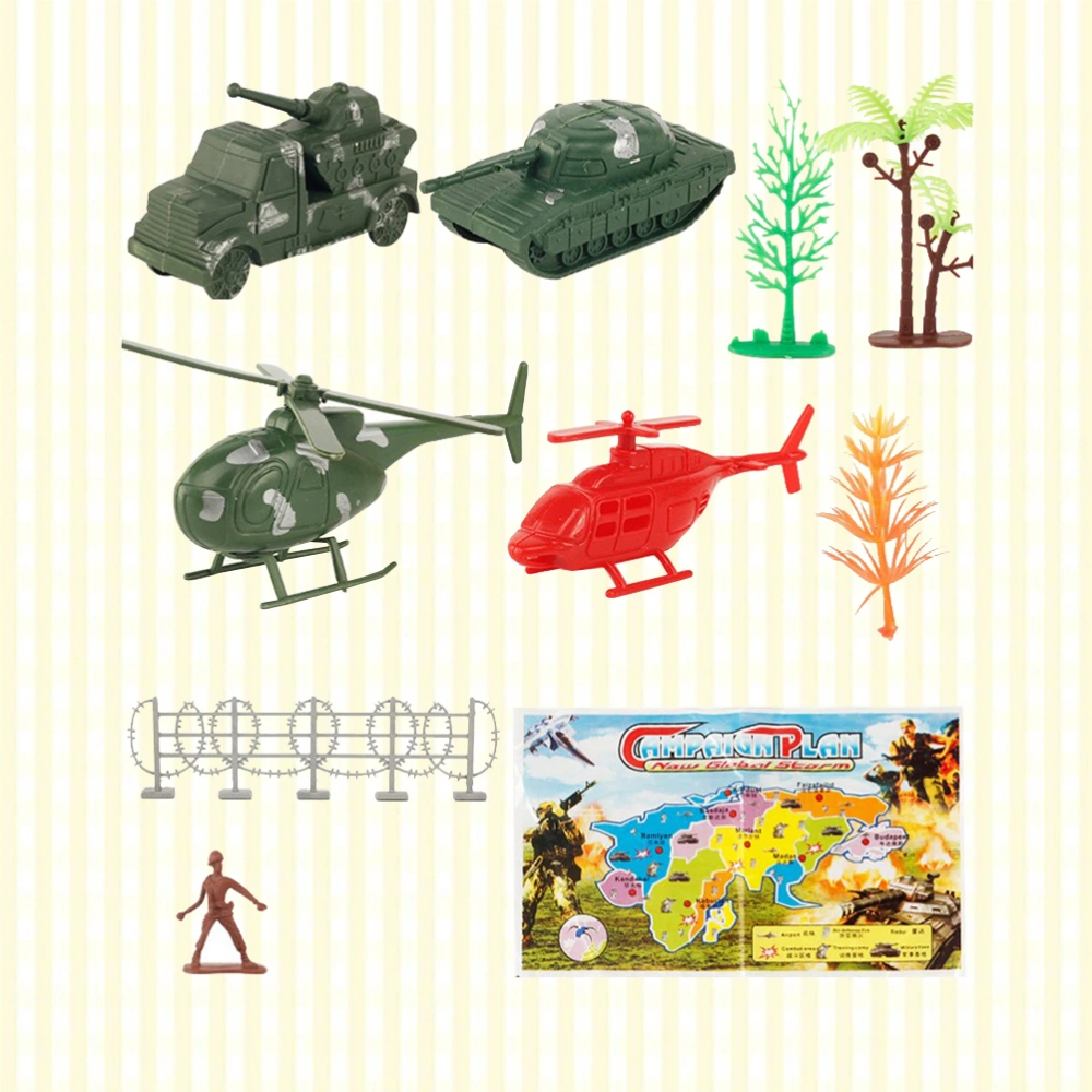 61pcs Military Sand Table Model Toy Military Playset Toy Party Favor Birthday Gift Prize Toy for Kids (Mixed Style and Color)