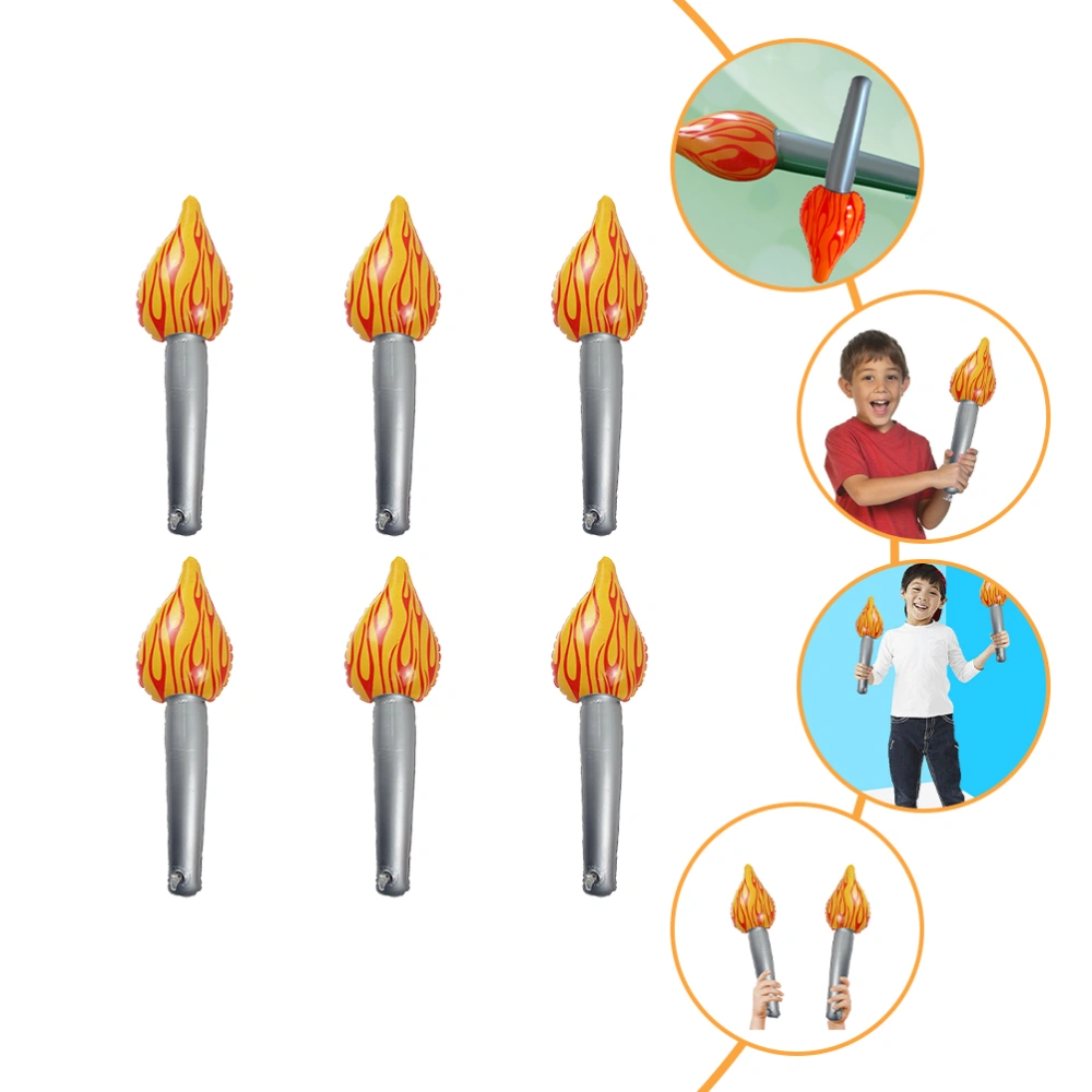 6pcs Creative Inflatable Torches Kids Performance Props Torches Playthings