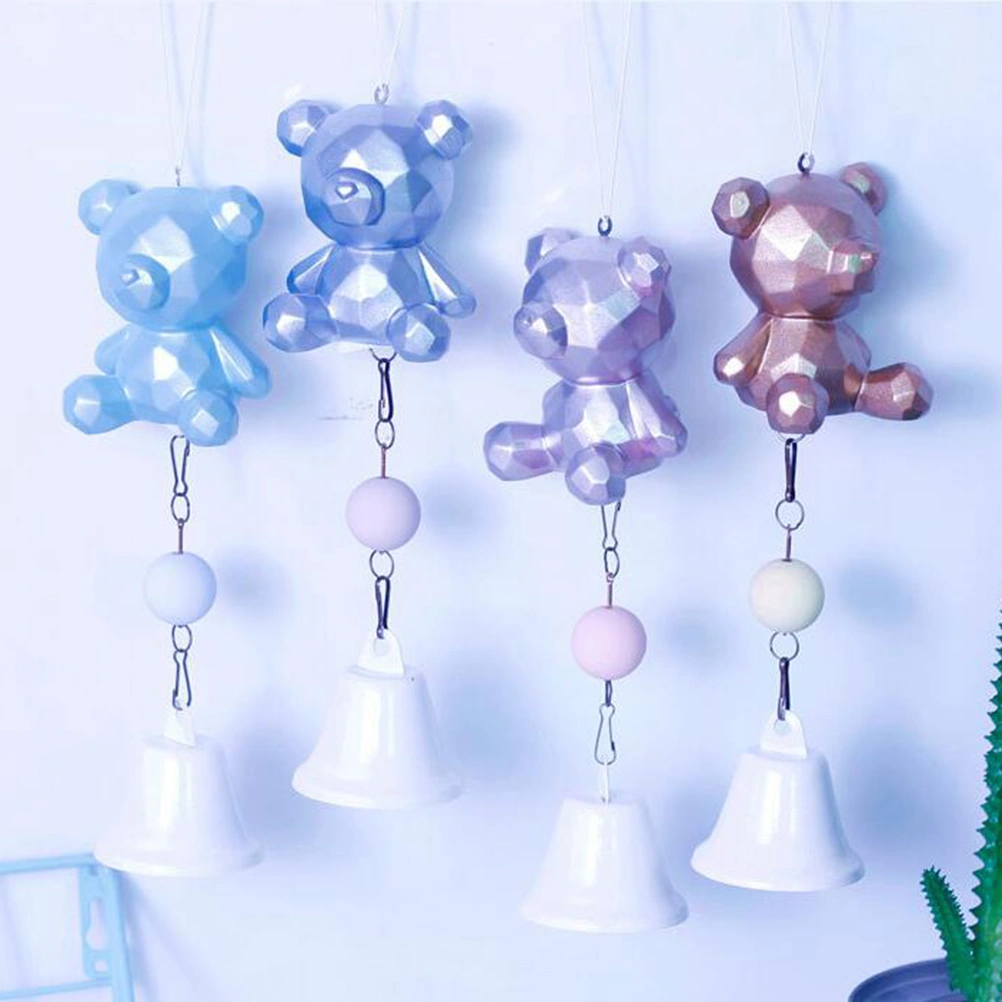 Girl Bear Pendent Animal Cartoon Wind Bell Hanging Decoration Birthday Gifts Crafts (Random Color)