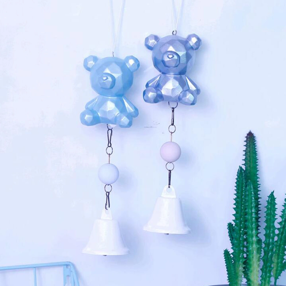 Girl Bear Pendent Animal Cartoon Wind Bell Hanging Decoration Birthday Gifts Crafts (Random Color)