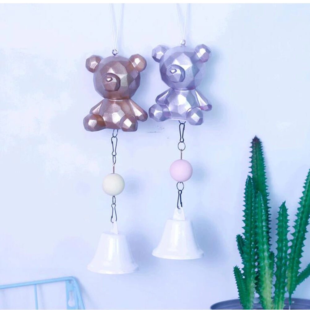 Girl Bear Pendent Animal Cartoon Wind Bell Hanging Decoration Birthday Gifts Crafts (Random Color)