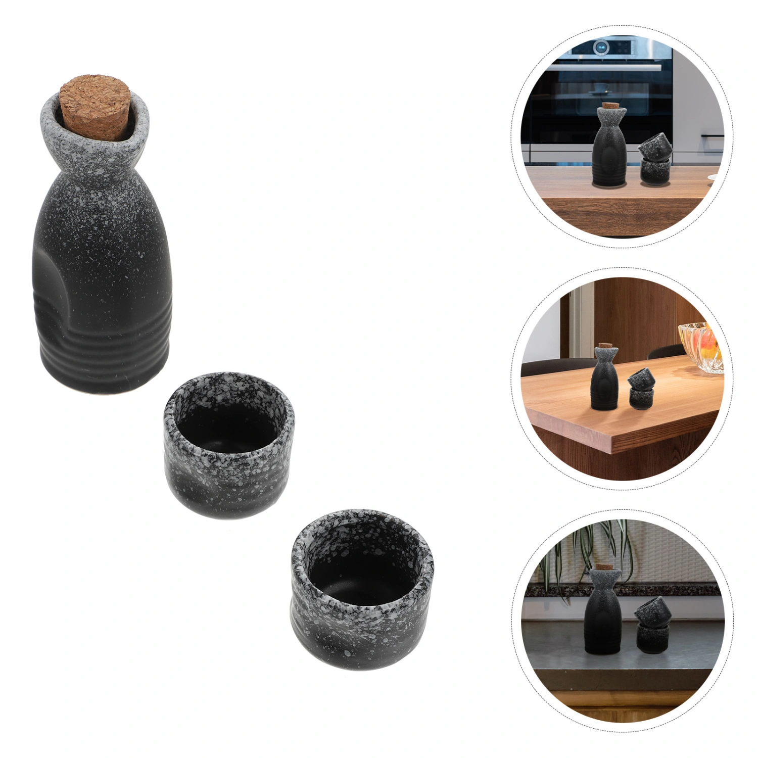 1 Set Ceramic Storage Holders Sake Pot Japanese Style Wine Cups Wine Set