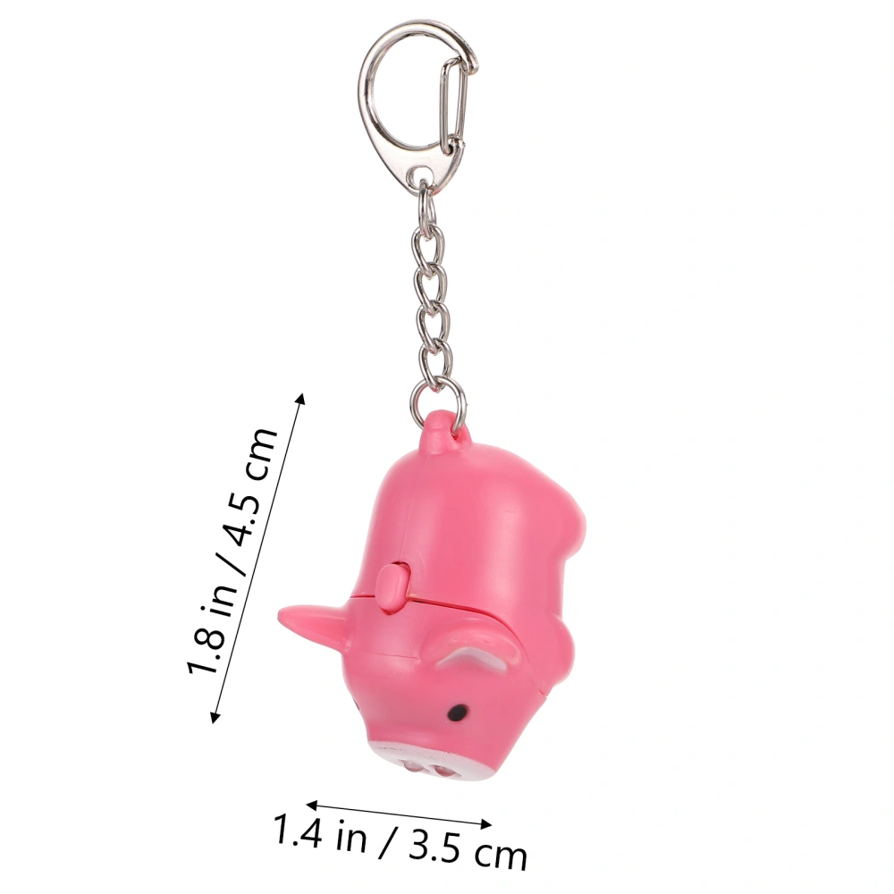 2pcs Luminous Key Chain Cartoon Pig Key Ring LED Pig Key Chain for Kids