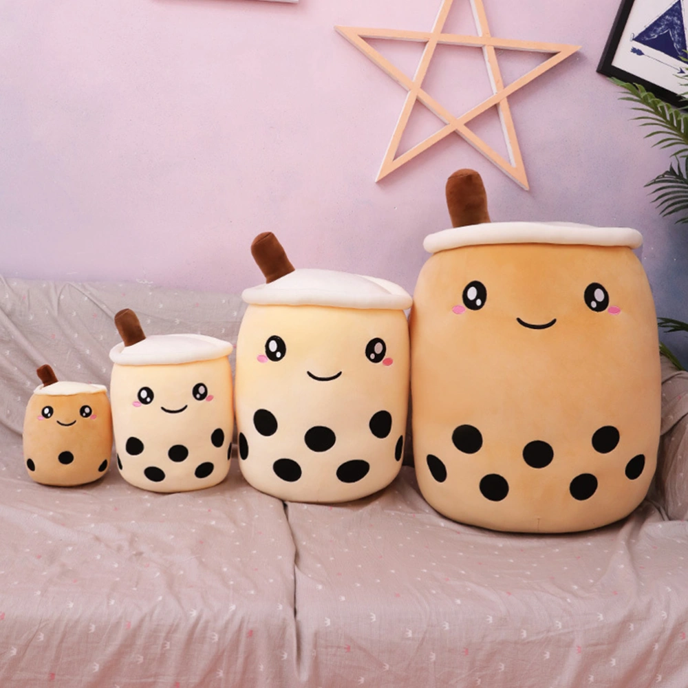 1pc Plush Toy Dolls Cartoon Stuffed Toy Stuffed Plush Doll Simulation Pearl Milk Tea Cup Pillow (Brown, 35CM)