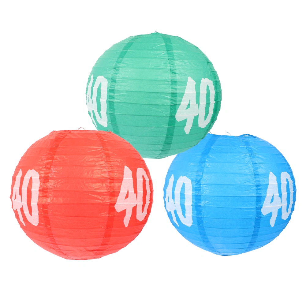 3Pcs Paper Lanterns Creative Birthday Party Paper Lanterns Party Decoration Props