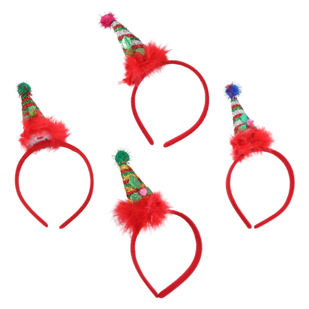 4pcs Christmas Funny Hairbands Creative Hat Design Headband Kids Hair Hoops