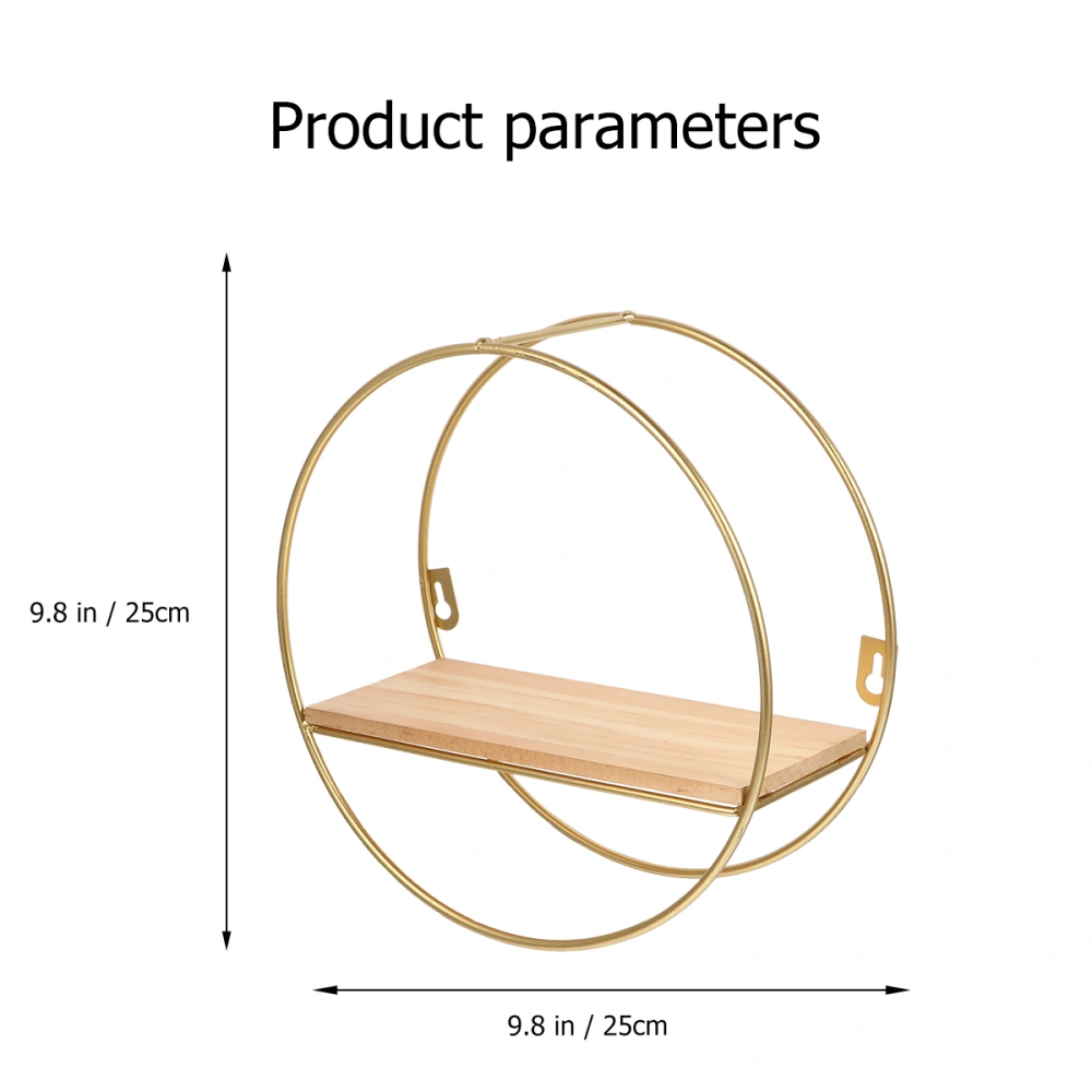 Nordic Style Iron Art Round Shape Wall Shelf Geometric Figure Floating Shelves