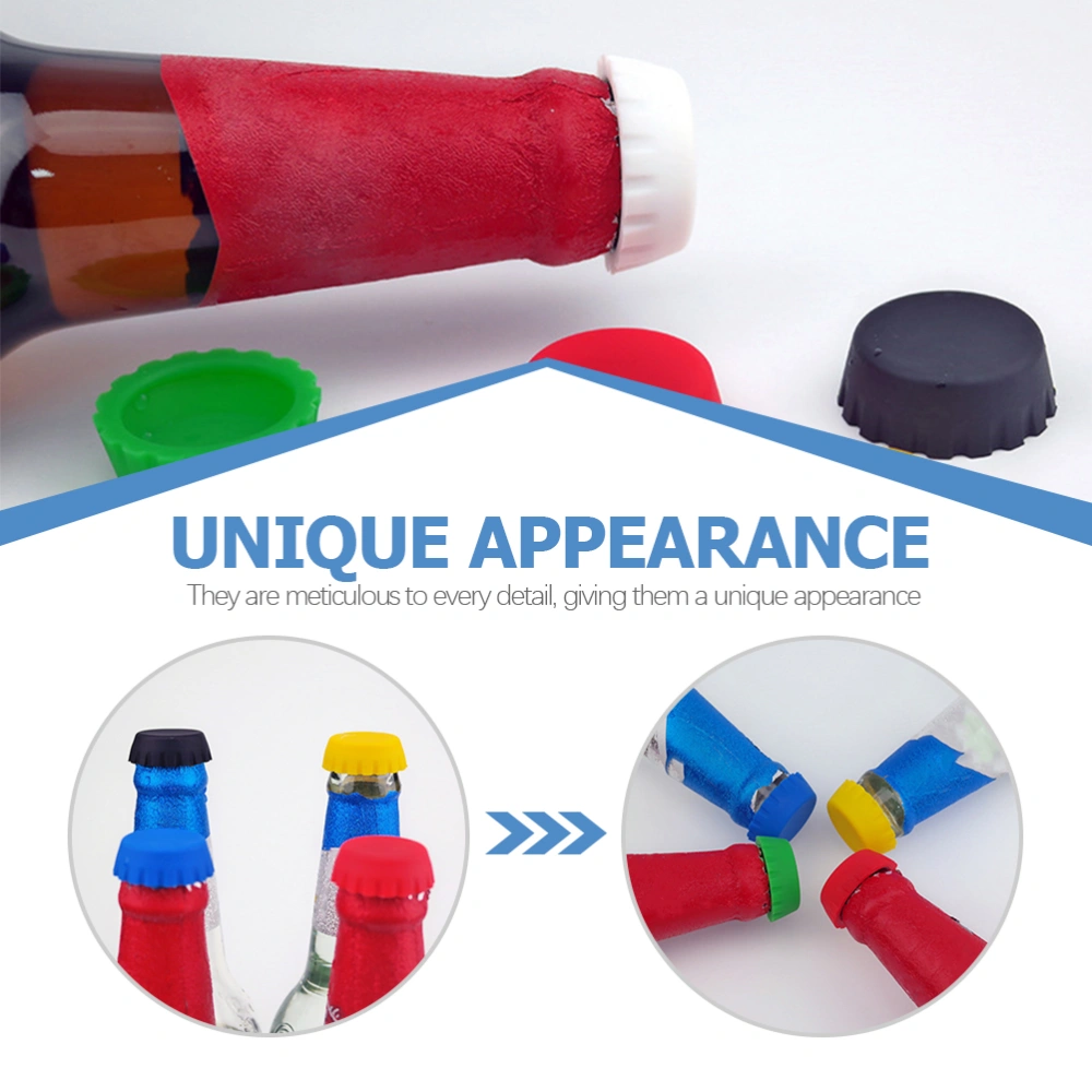 18Pcs  Creative Silicone Beer Bottle Stoppers Color Recognize Playthings for kids