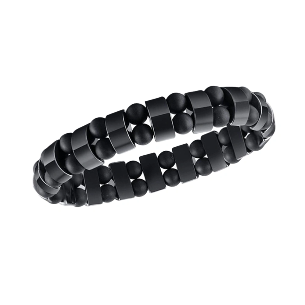 20.5x20.5x1.3cm Hematite Tiger Eye Beads Bracelet Wristband Accessory for Men