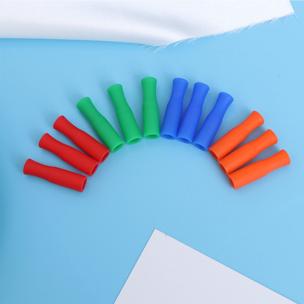 50pcs Silicone Straw Tips Reusable Straws Tip Multicolored Food Grade Straws Tips Covers (Random Color)