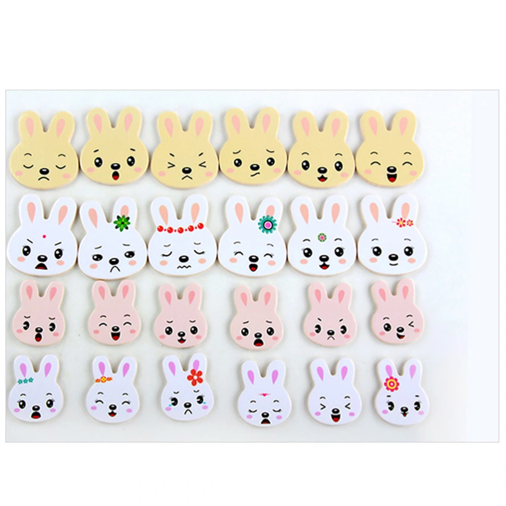 Creative Rabbit Changing Clothes Jigsaw Adorable Wooden Puzzle Board Early Educational Toys Funny Jigsaw Blocks for Kids