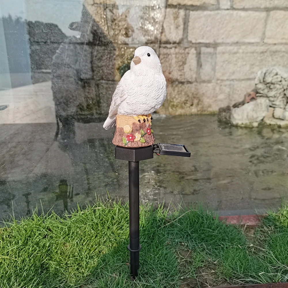 1Pc Solar Energy Decorative Lamp Garden Lamp Adornment Bird-shaped Lamp (White)