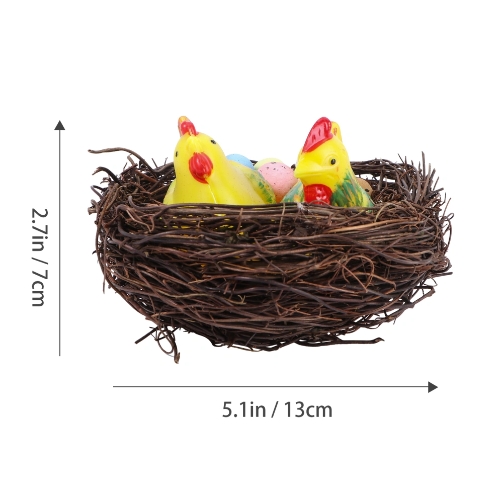 Easter Festival Egg Ornament Party Decorative Easter Nest Photo Props (13cm)