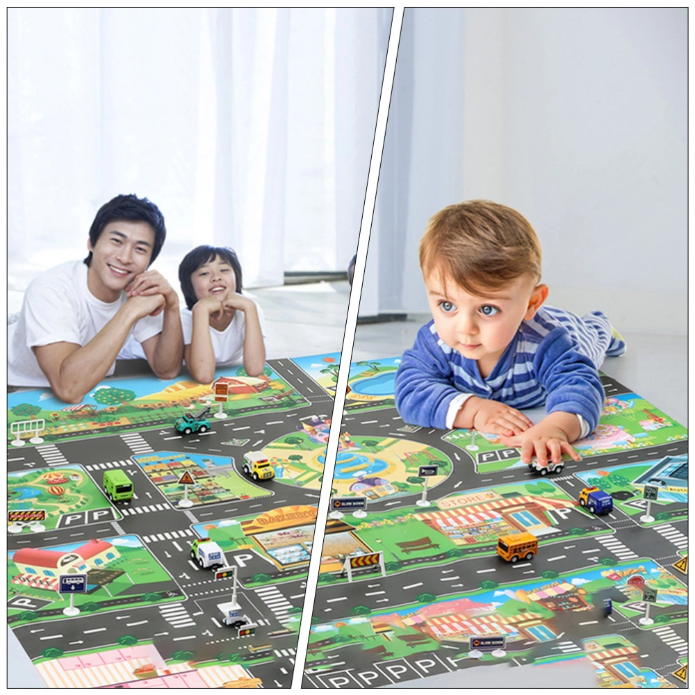 1 Set of Children Car Toys Traffic Parking Scene Map Playthings Indoor Game Mat