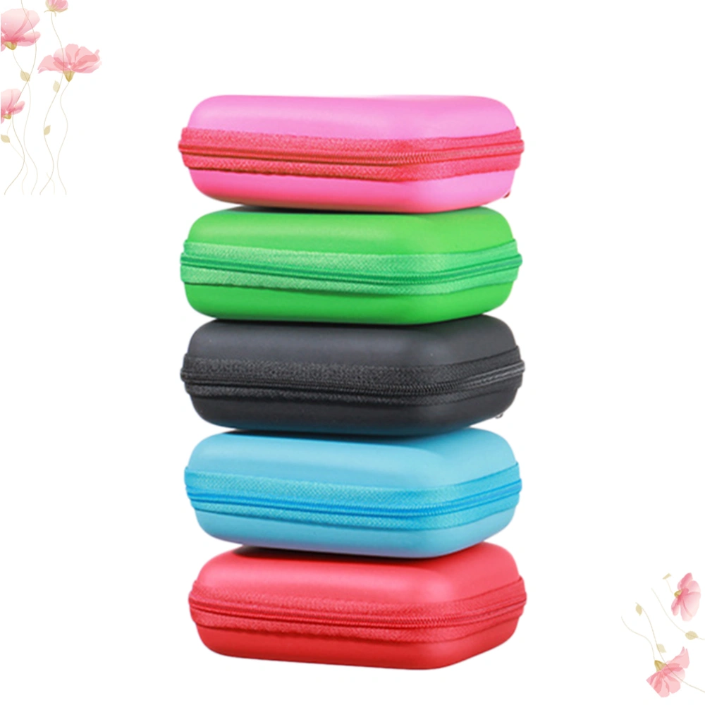 2 Pcs EVA Headset Headphone Storage Case Box Pouch Durable Zipper Bag Container for Cable Hard Disk Data (Random Color)