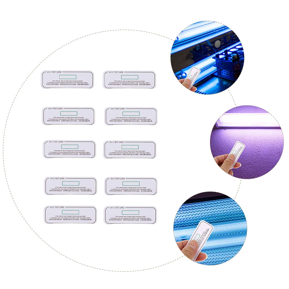 10pcs Test Strips Light Effects Tester for UVC Phone Cleaners Light Stick