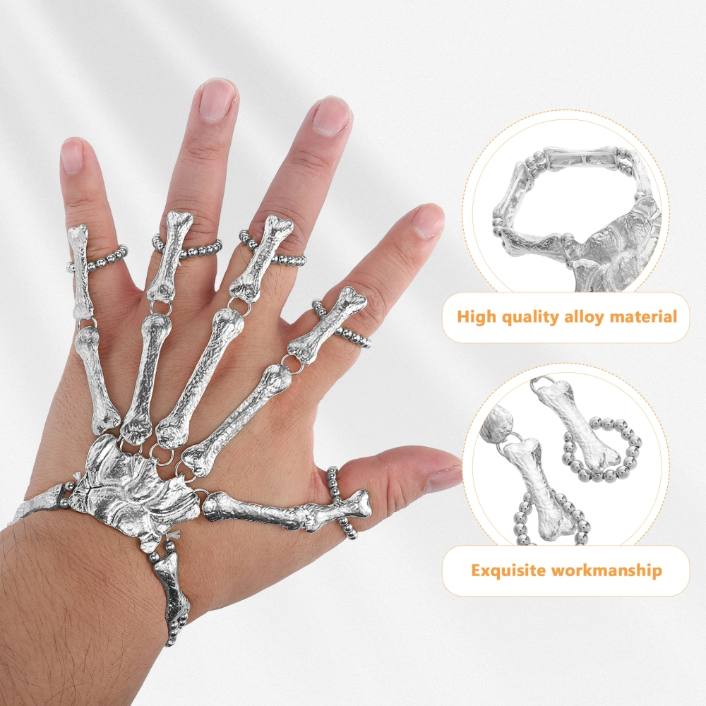 Halloween Skull Fingers Bracelet Gothic Hand Chain Bone Joint Bracelet for Women