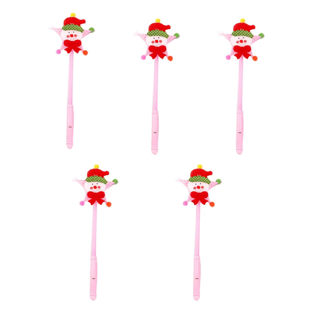 5PCS Xmas Five-pointed Star Glow Wand Match Cheering Props (Random Color Style)