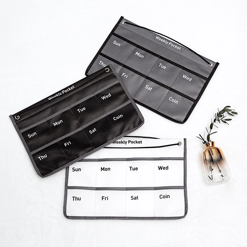 Wall Calendar with Pocket Hanging Weekly Calendar Pouch Calendar Storage Pocket