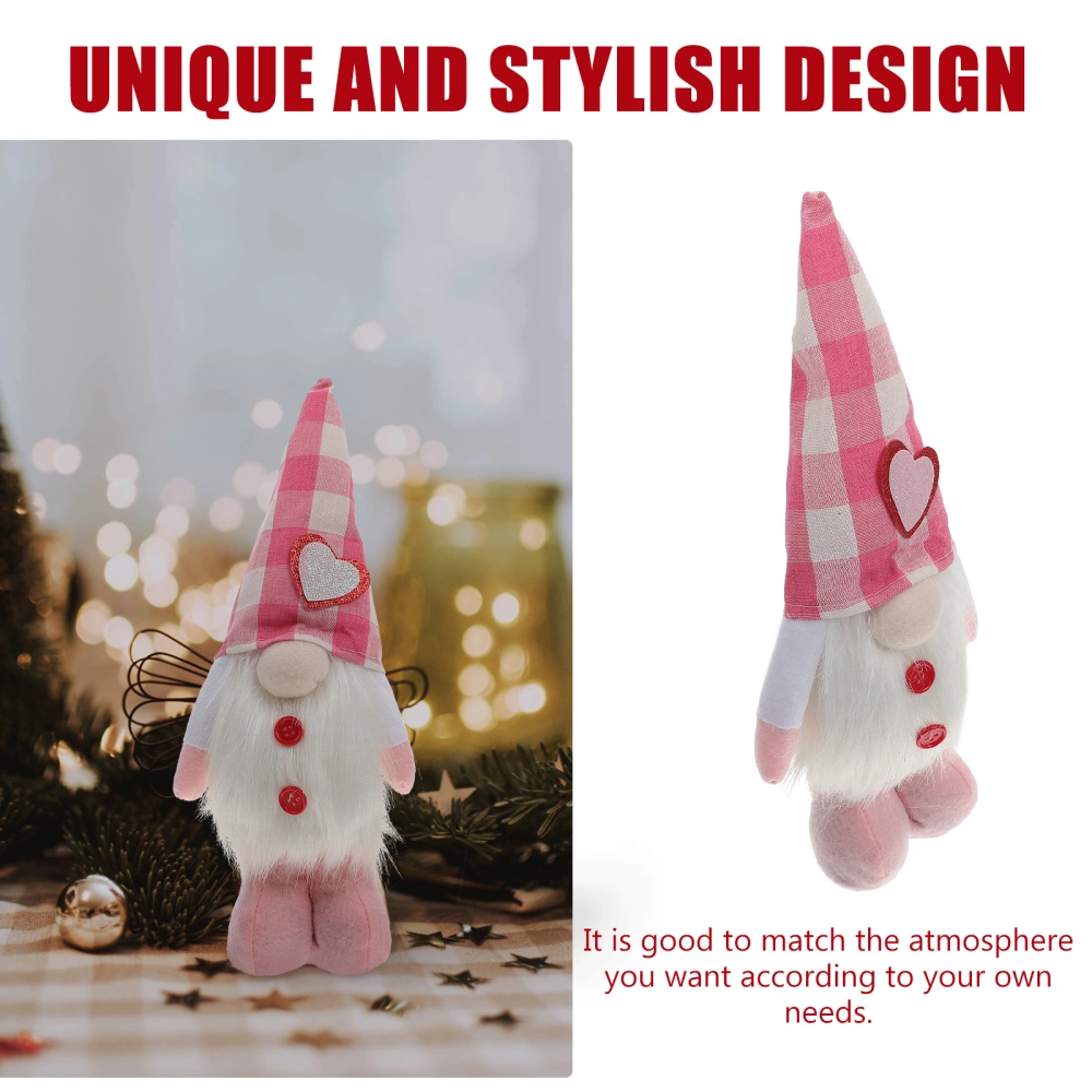 1pc Decorative Valentine's Day Gnome Doll Rudolph Gnome Doll Party Layout Prop