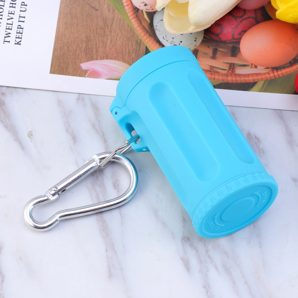 Portable Candy Color Mini Ashtray Outdoor Pocket Flame-retardant Ashtray with Lid Key Chain Accessories (Blue)