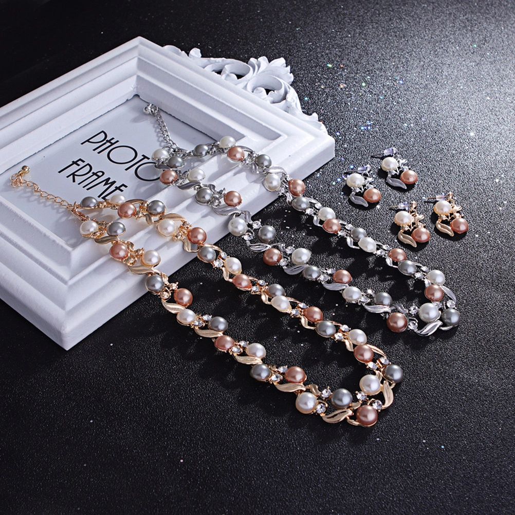 1 Set of Beautiful Neck Chain Fashionable Ear Drops Distinctive Jewelry Set