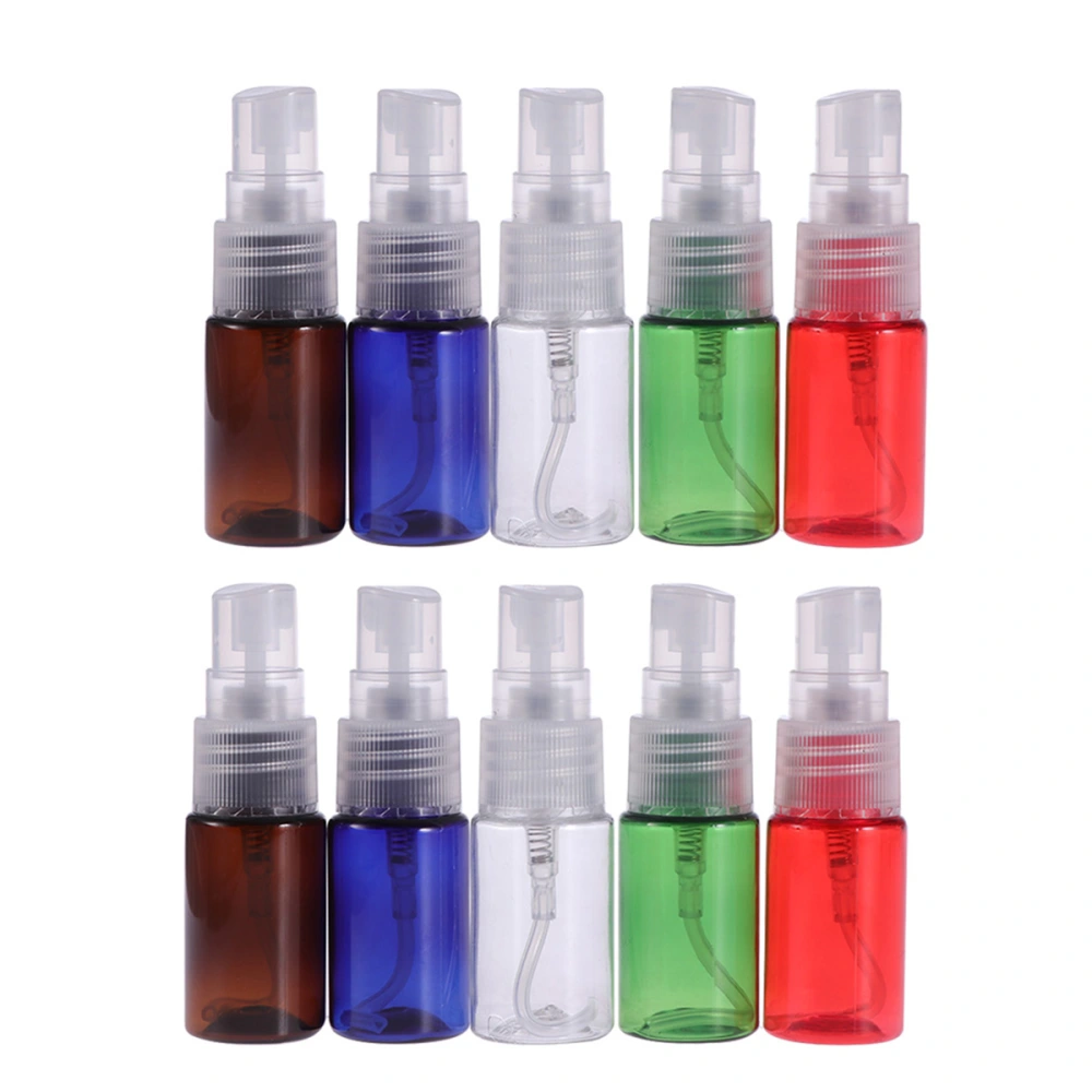 10pcs 10ml Mini Plastic Small Empty Spray Bottle For Make Up And Skin Care Refillable Travel Use (Random Color)