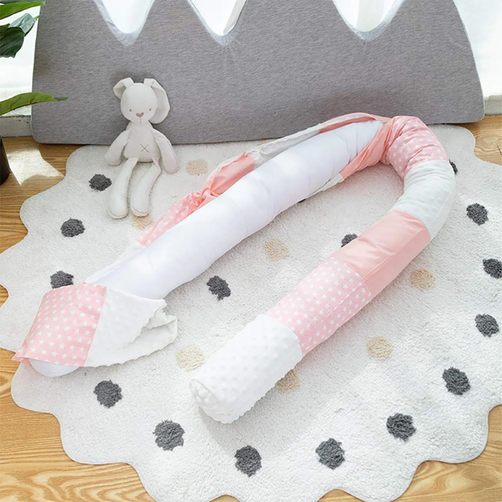 1pc Lovely Crashproof Cotton Anti-collision Infant Bed Bedside Protector (Pink)