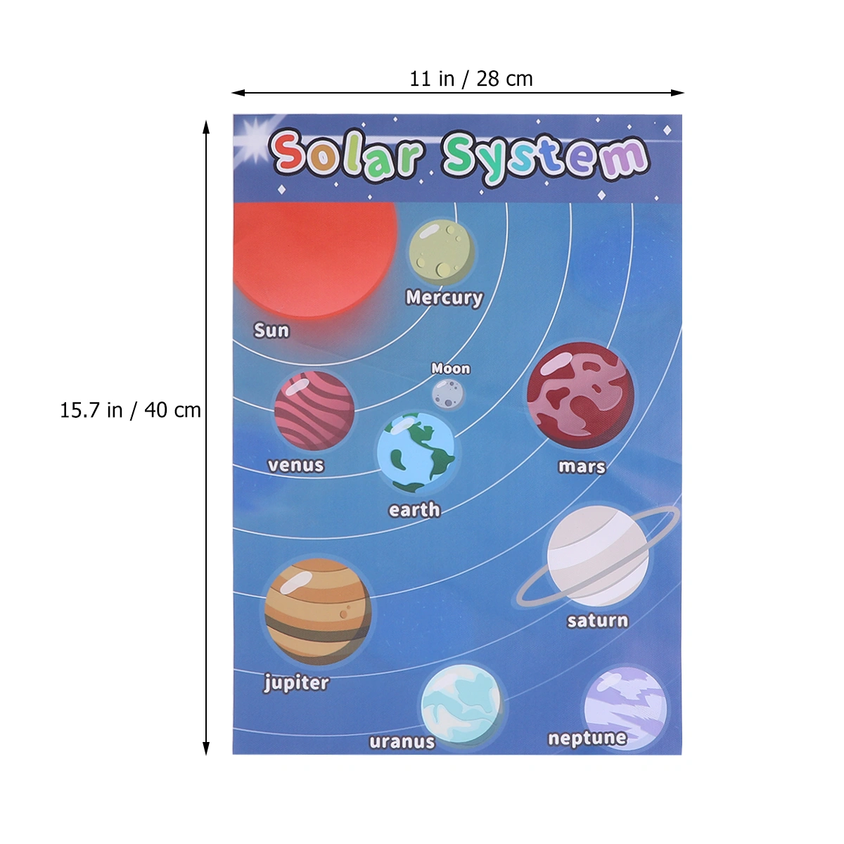 Children Early Education Poster Educational Preschool Canvas Posters Space Planet Pattern Colorful Wall Charts for Toddlers Bedroom Educational (Blue)