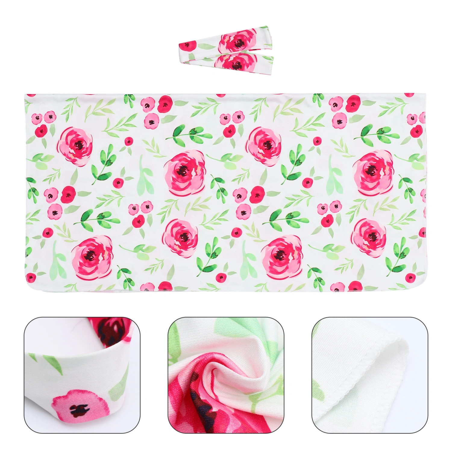 2pcs Newborn Baby Swaddle Blanket Headband Sets Toddler Baby Shower Gift