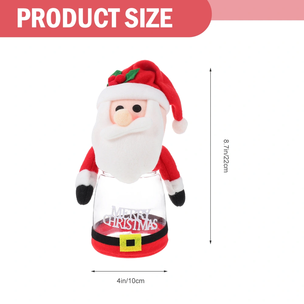 1pc Cartoon Santa Candy Jar Christmas Candy Jar Transparent Santa Candy Jar