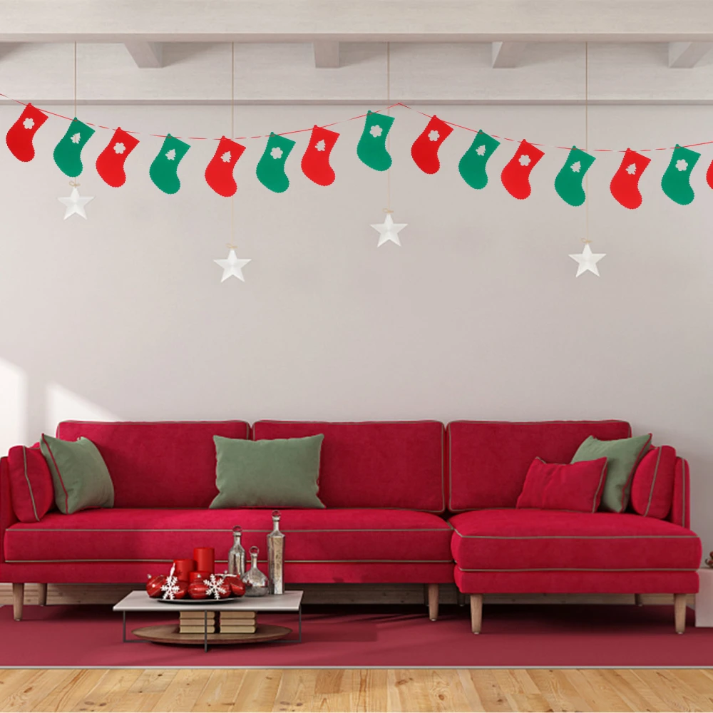 7 Pcs Merry Christmas Banner Christmas Banner Decor Flag Christmas Decoration