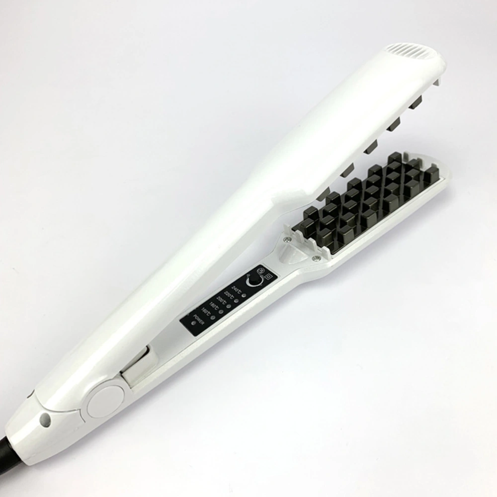 Electric Hair Straightener Dual Use Hair Curler Electric Hair Splint Hairdressing Tool with Original US Plug White