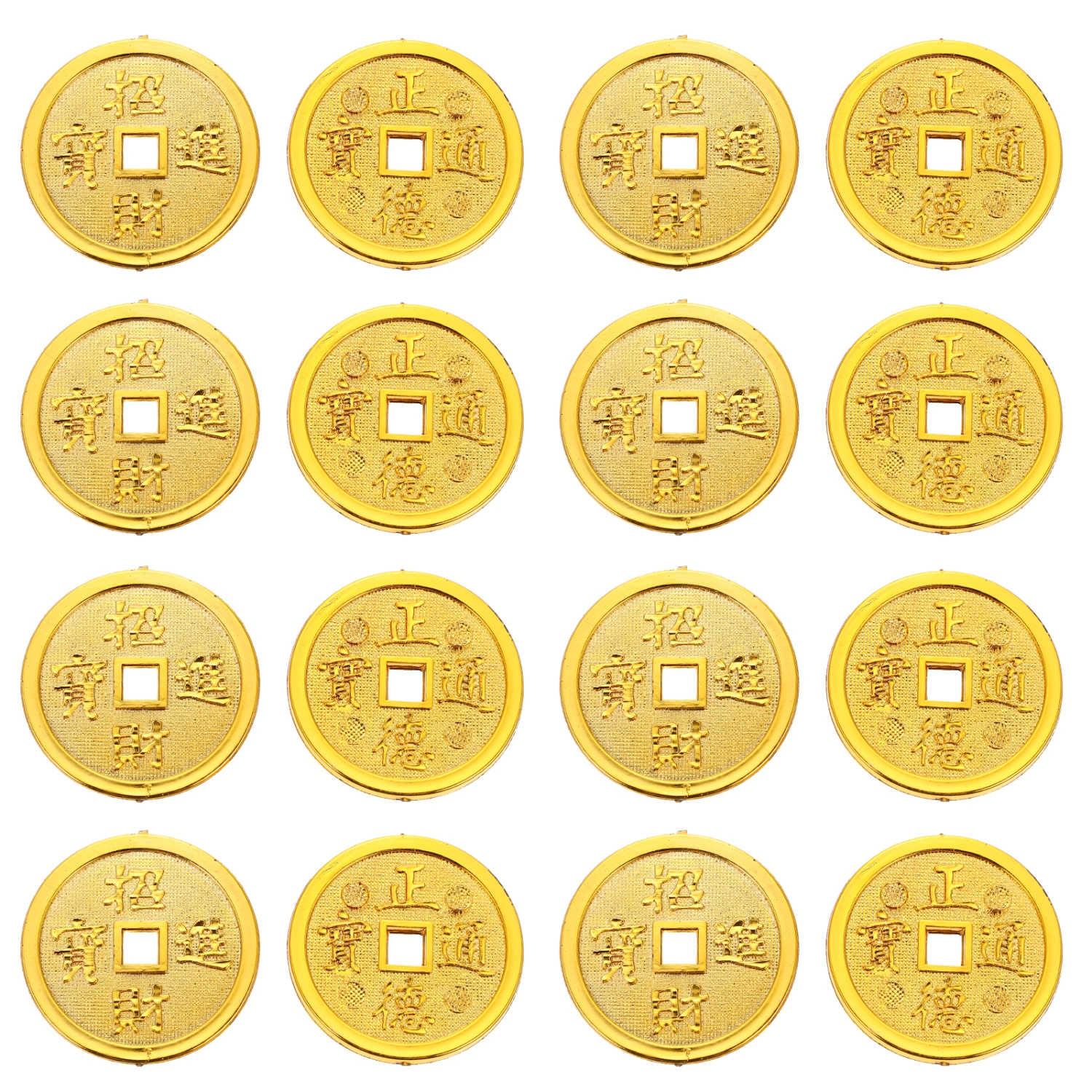 20Pcs Artificial Golden Copper Coin Models Golden Coin Decors New Year Gold Copper Coin