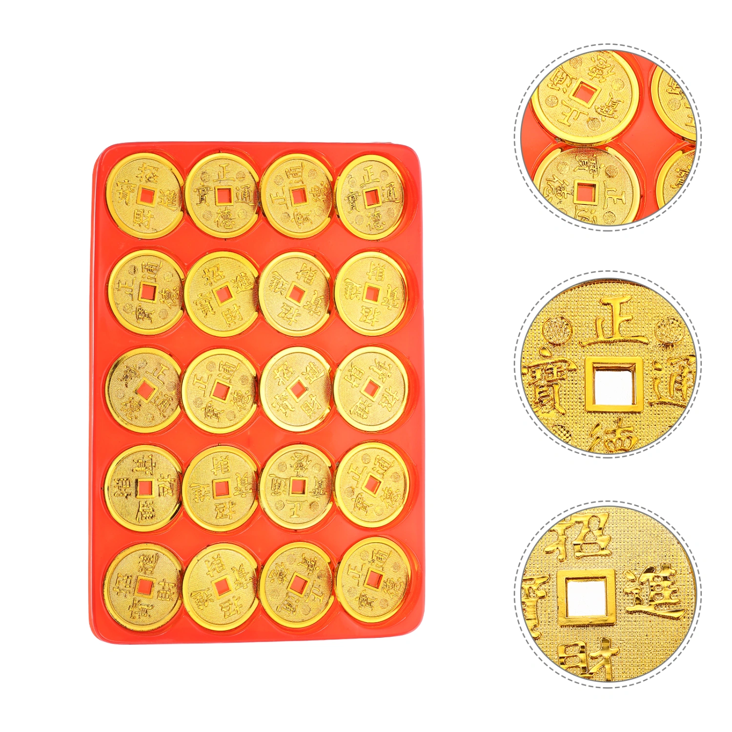 20Pcs Artificial Golden Copper Coin Models Golden Coin Decors New Year Gold Copper Coin
