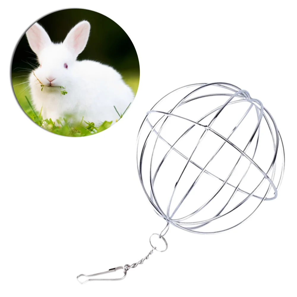 2pcs Rabbit Grass Ball Small Pet Grass Feeding Ball Hamster Toy Stainless Steel Ball-shaped Straw Frame Multifunctional Ball