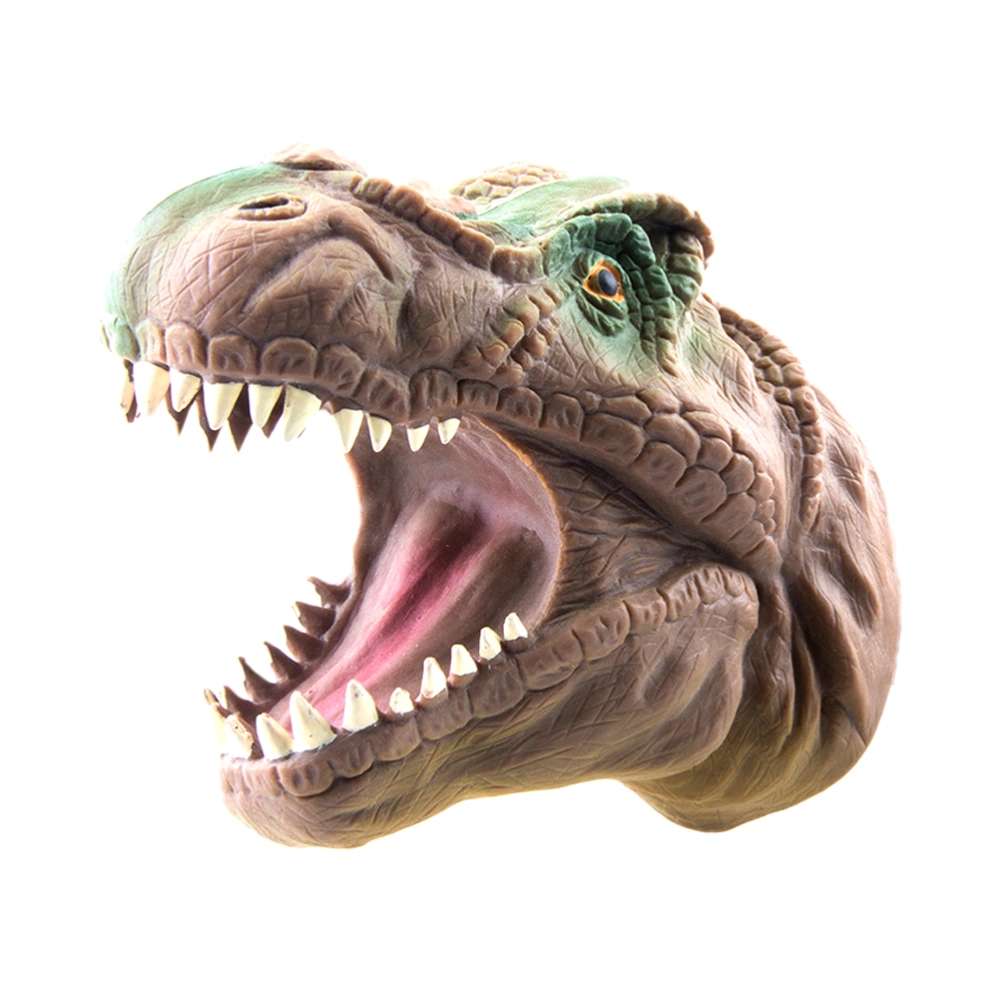 1PC Dinosaur Hand Puppet Model Toy Tyrannosaurus Head Hand Puppet Funny Cosplay Dinosaur Hand Puppet Toy Realistic Hand Puppet Toy for Kids Adults Playing Brown