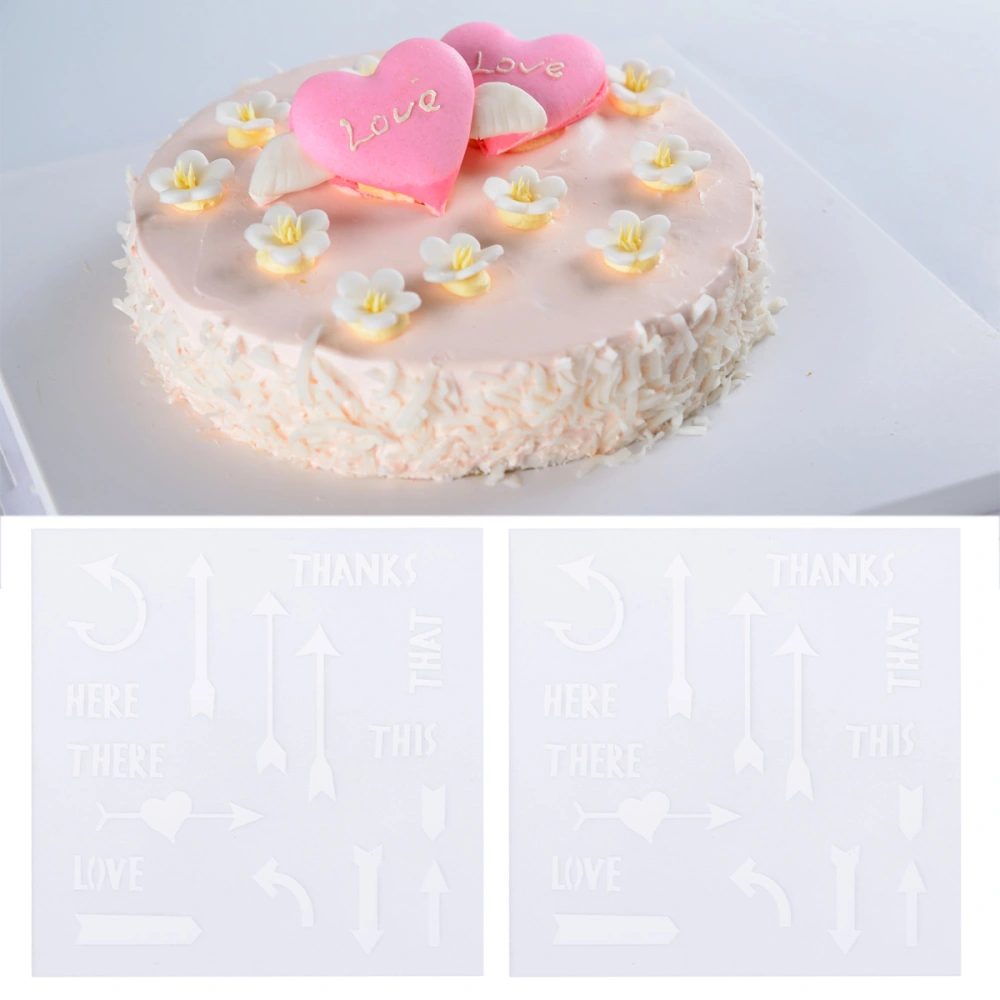 1 Pc Resuable Cake Stencils Words and Graphics Spray Stencils Cake Mold Decorating Bakery Tools DIY Mould Fondant Template(Arrow)