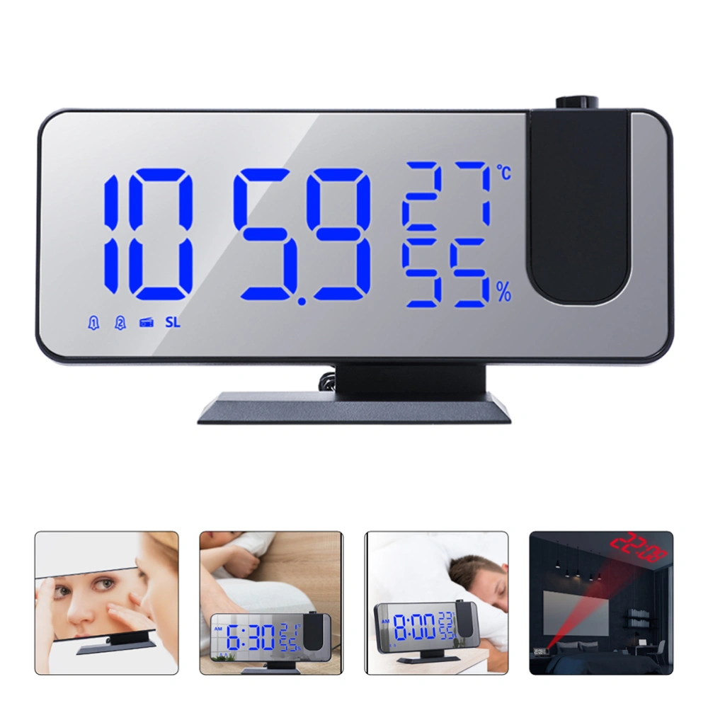 1 set of LED Screen Projection Clock Weather Forecast Clock Thermo-hygrometer