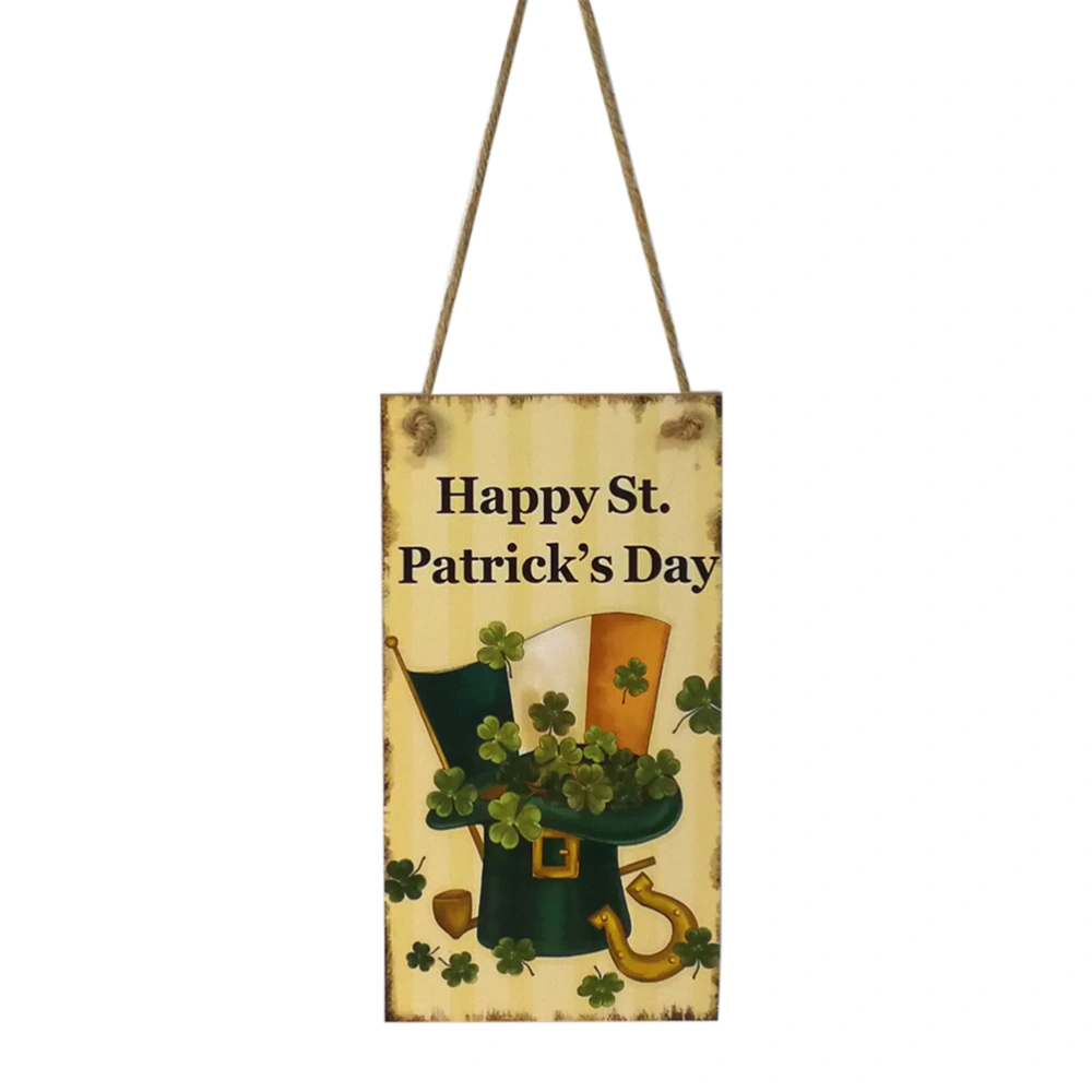 St. Patrick's Day Decoration Wooden Wall Doorplate Door Plaque Hanging Sign Home Decoration (Happy St. Patrick's Day)