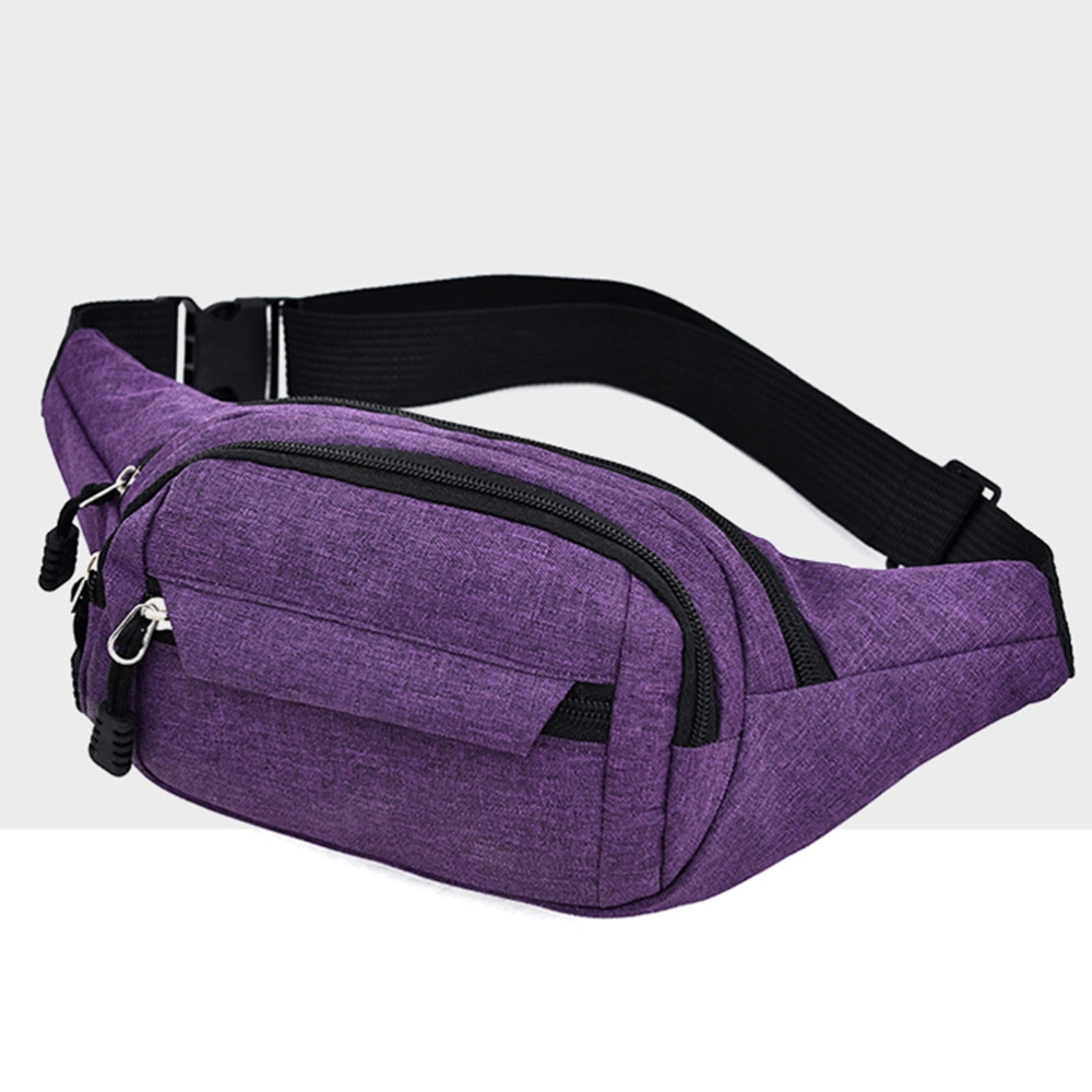 Waist Bag Durable Fashionable Oxford Cloth Travel Pocket Fanny Pack Running Belt for Outdoor Sports Men (Purple)