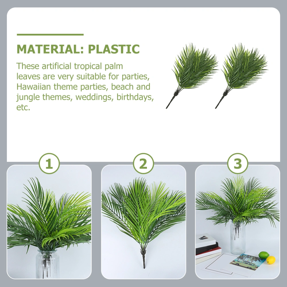 2pcs Faux Palm Leaves Party Decoration Simulation Tropical Palm Leaves for Party