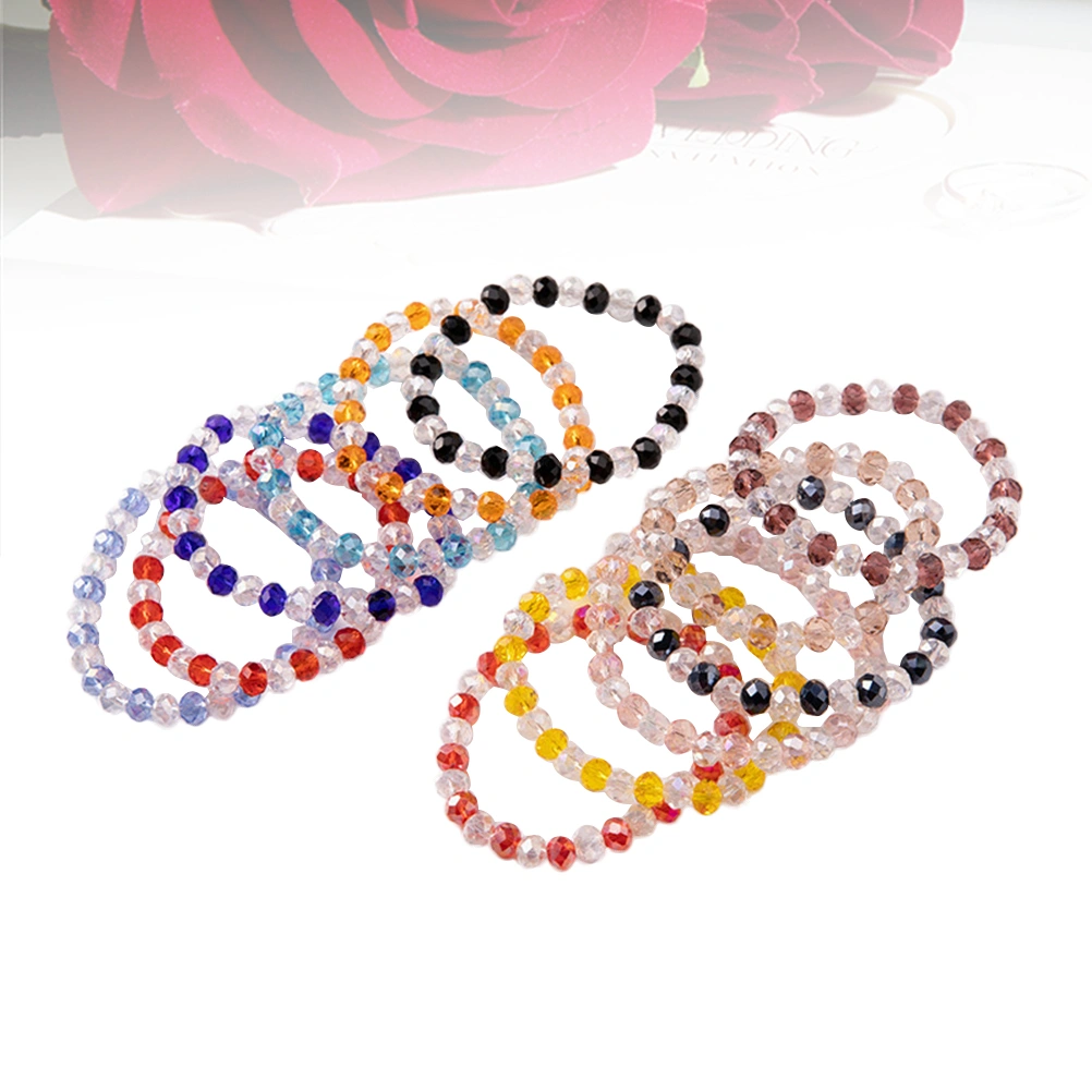 10pcs Natural Crystal Bracelets Color Matching Chain Bracelet Delicate Women Bracelet Fashionable Bracelet